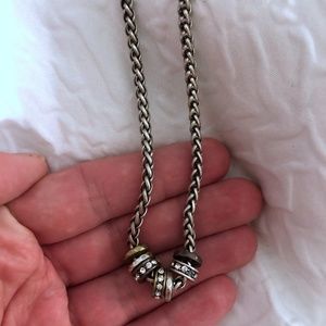 Fossil Silver Chain with Rhinestone charms
